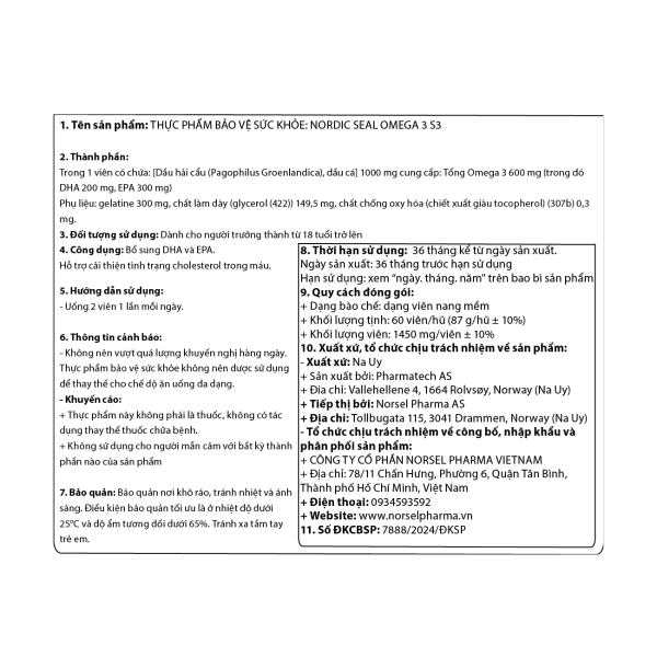 Nordic Seal Omega 3 S3